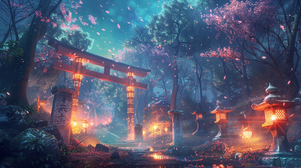 魔法の森 幻想的風景イラスト10枚セット