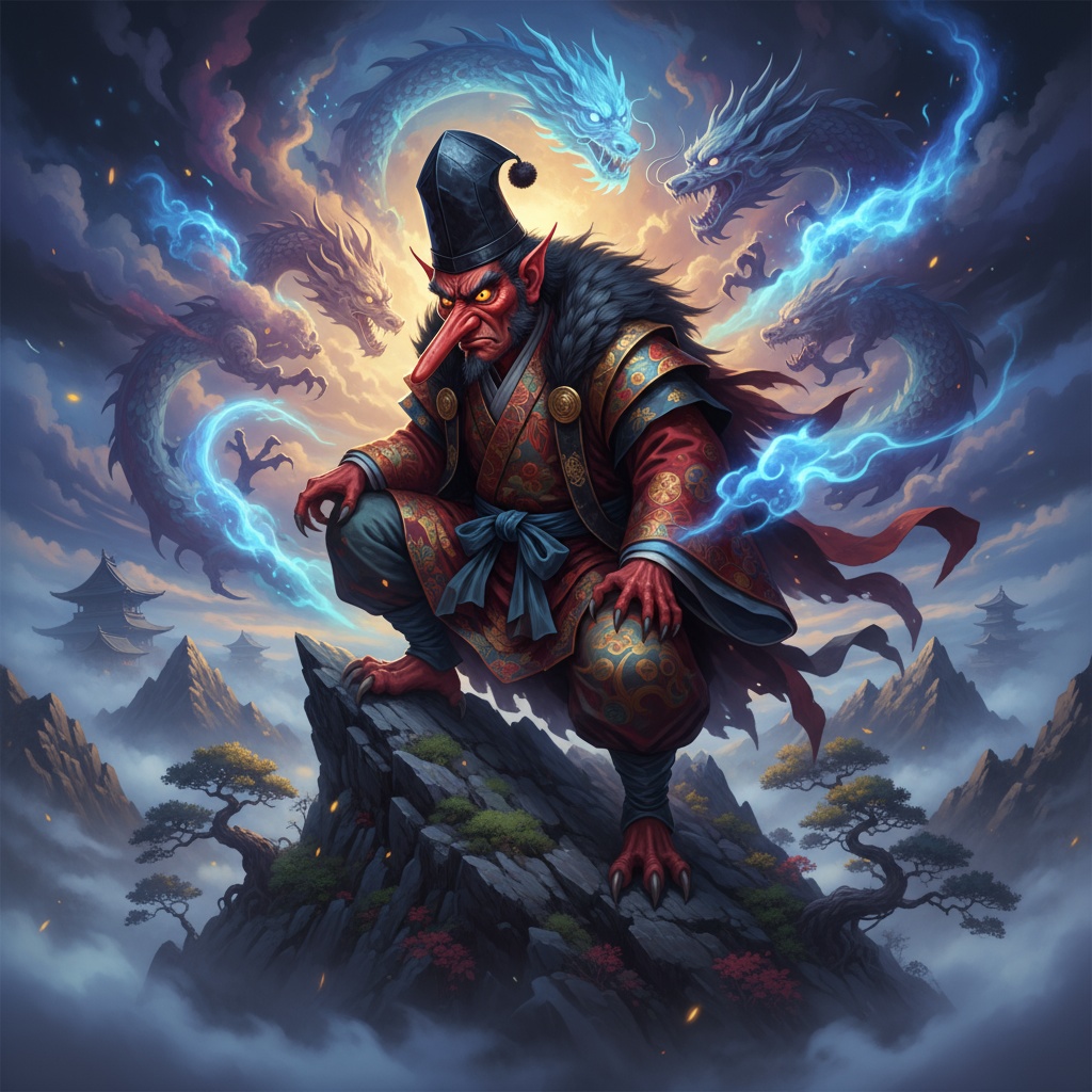 妖怪と神々の百鬼夜行 日本民間伝承イラスト10枚セット