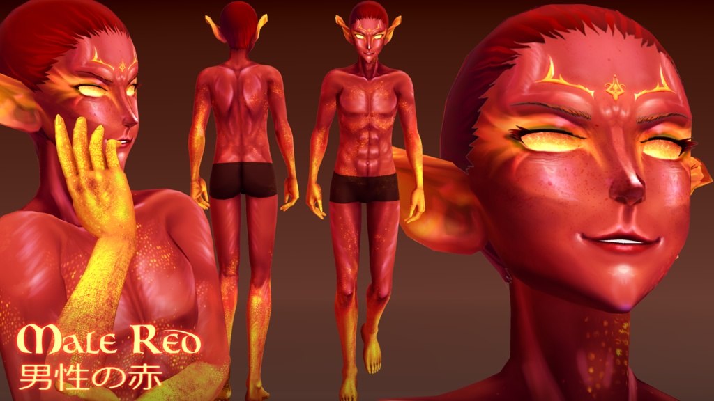 (for beta ver.)VRoid semirealistic Tiefling skin texture