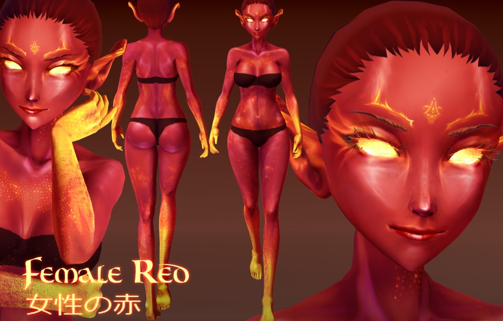 (for beta ver.)VRoid semirealistic Tiefling skin texture