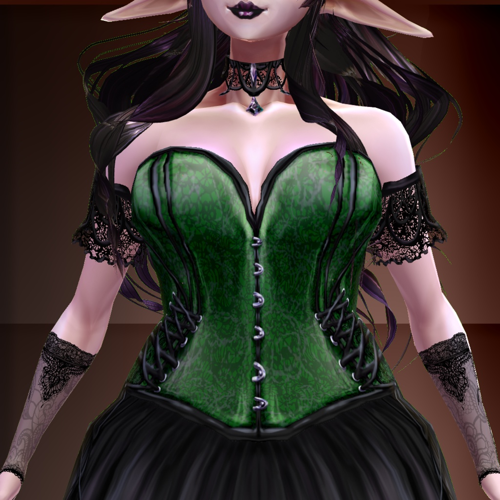 Goth outfit:dress&necklace+stockings&gloves+shoes+make up