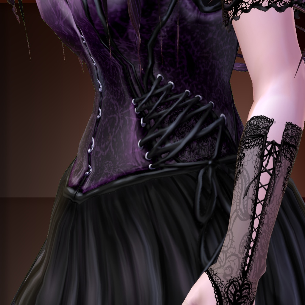 Goth outfit:dress&necklace+stockings&gloves+shoes+make up