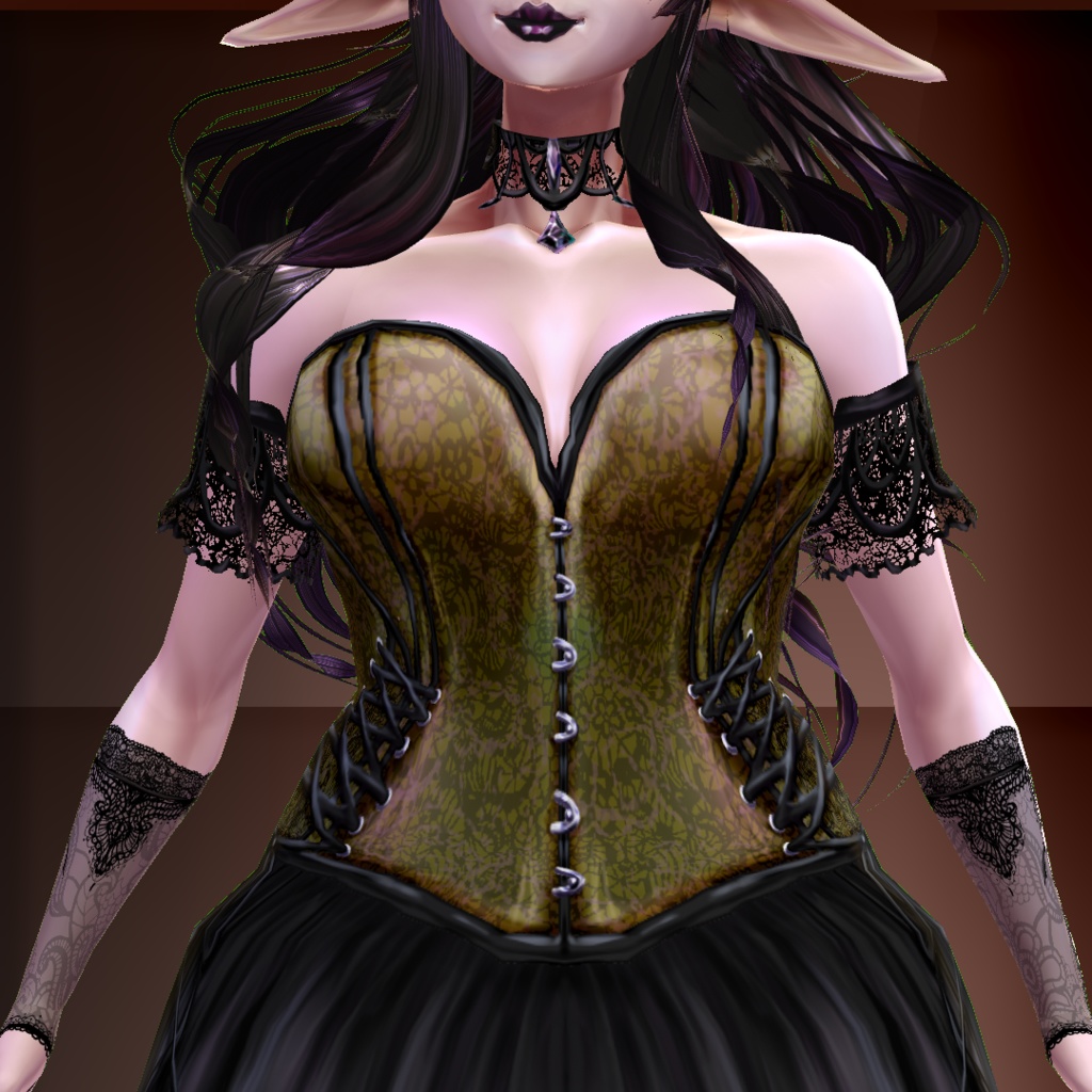 Goth outfit:dress&necklace+stockings&gloves+shoes+make up