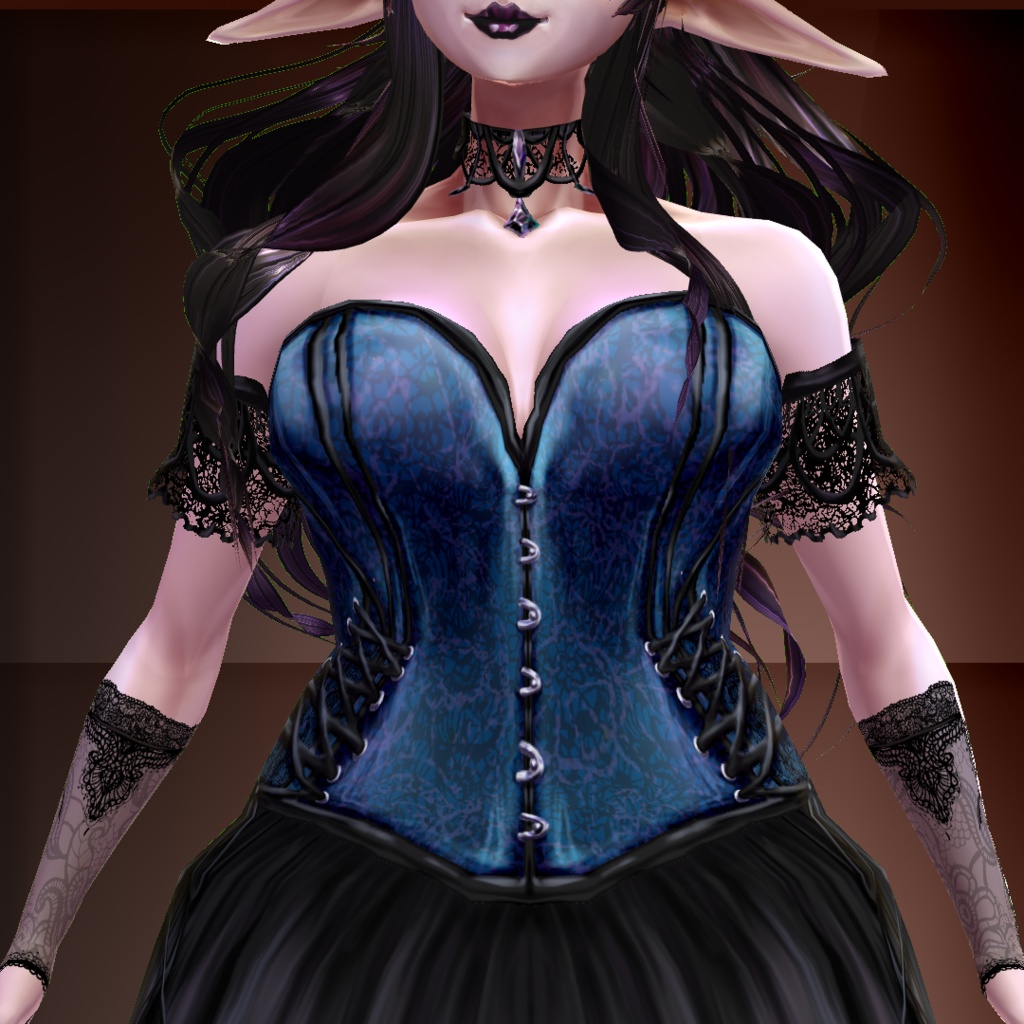 Goth outfit:dress&necklace+stockings&gloves+shoes+make up