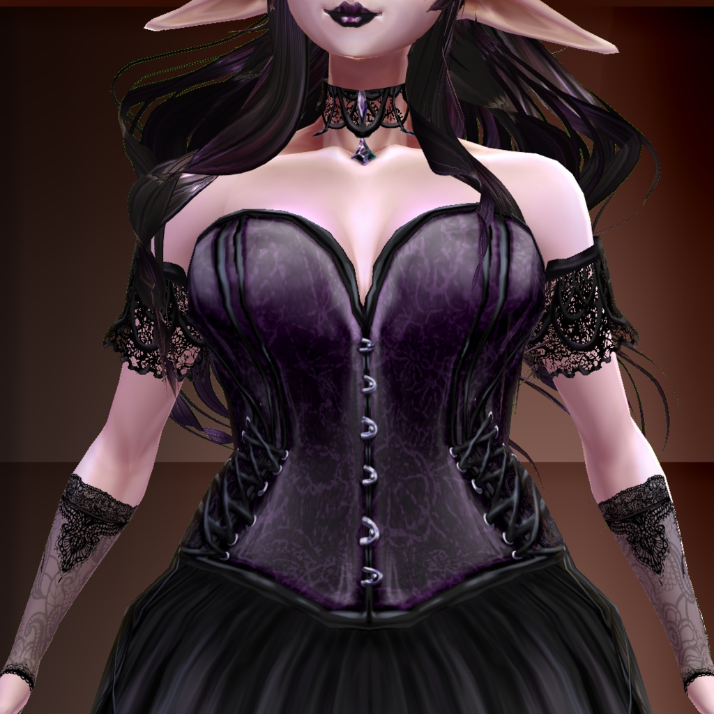 Goth outfit:dress&necklace+stockings&gloves+shoes+make up