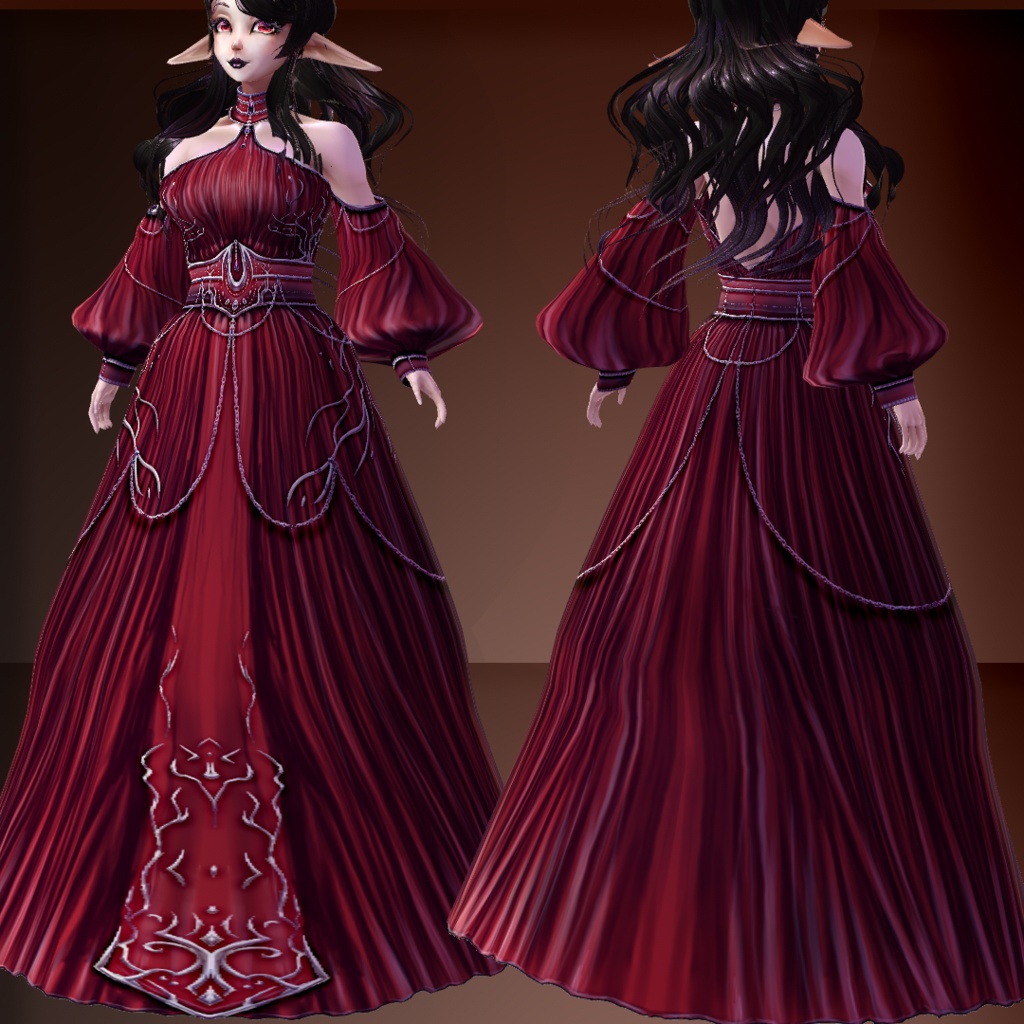 Noble mage dress,7 color schemes +customizable PSD file