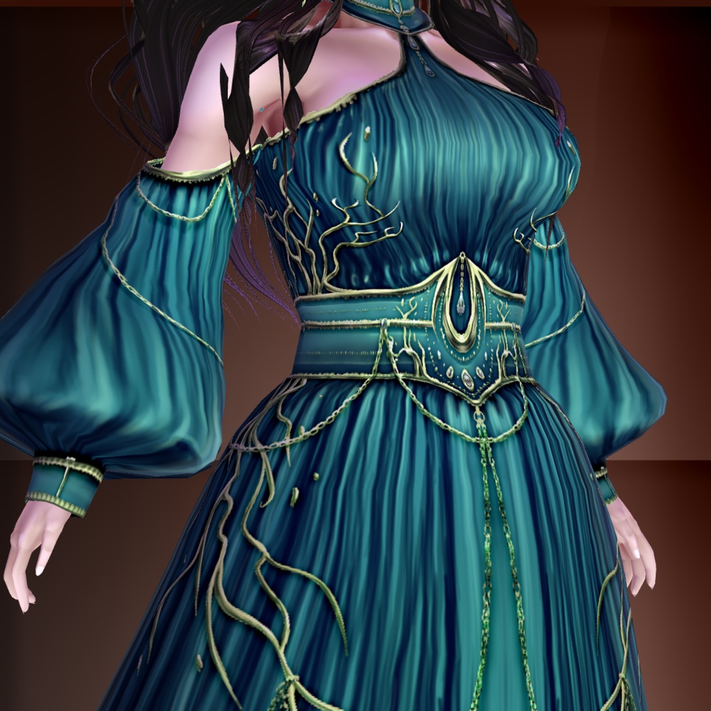 Noble mage dress,7 color schemes +customizable PSD file