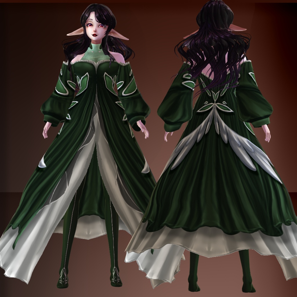 Elven dress, 2 colors for FREE+ customizable psd