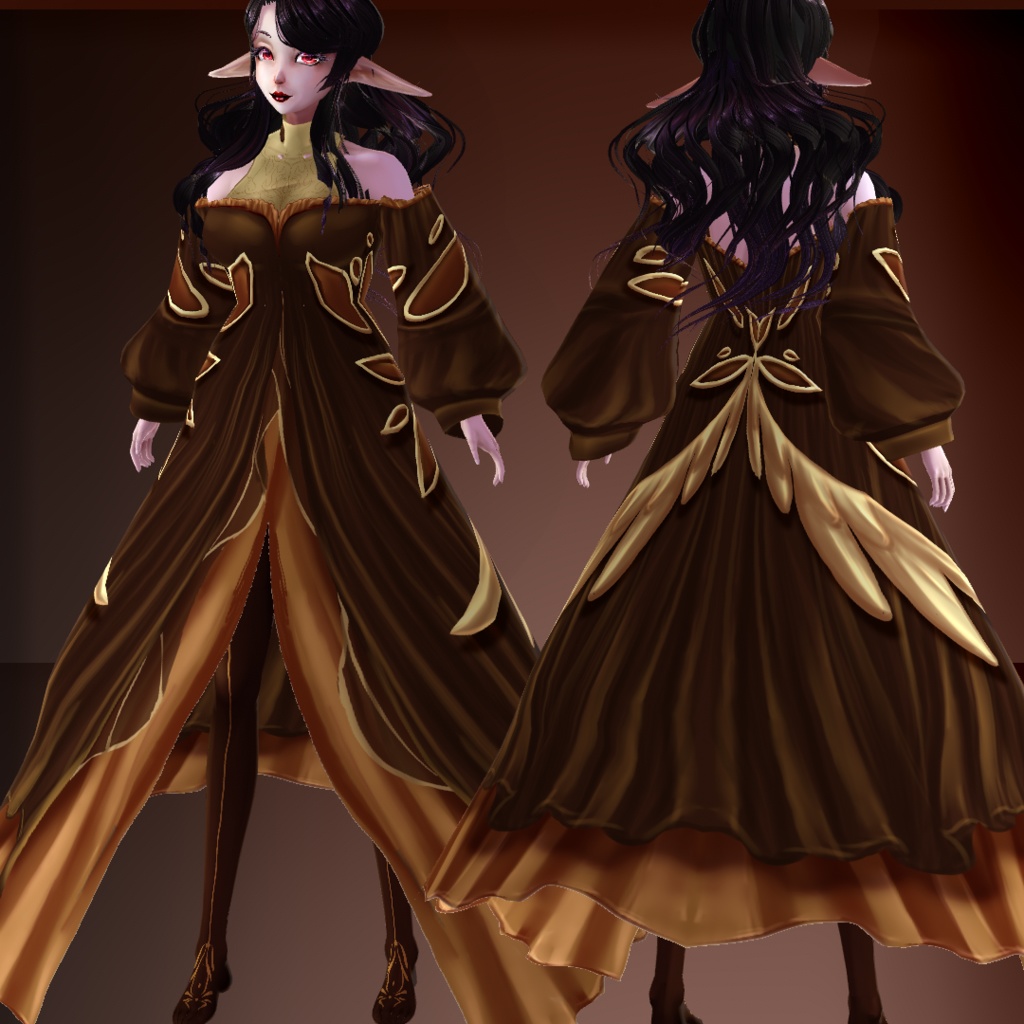 Elven dress, 2 colors for FREE+ customizable psd