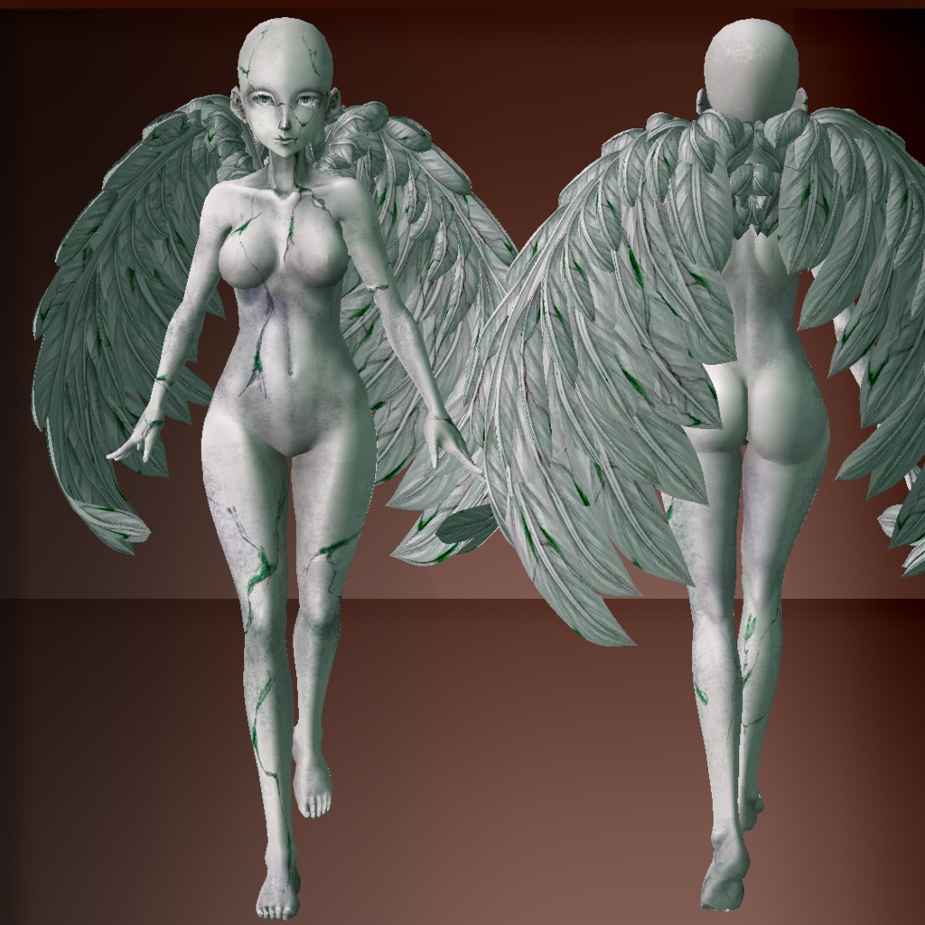 (for beta ver.)Vroid:Stone skin, wings & horns hair preset