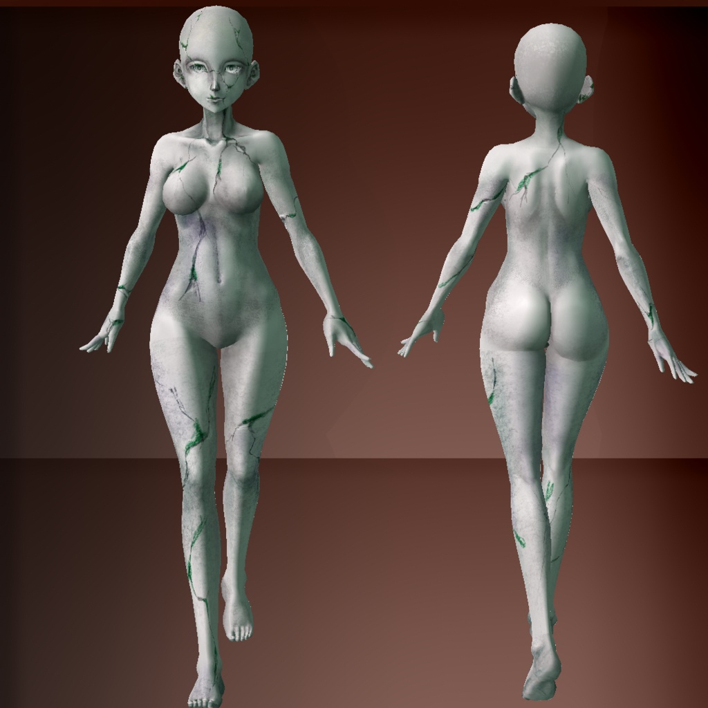 (for beta ver.)Vroid:Stone skin, wings & horns hair preset