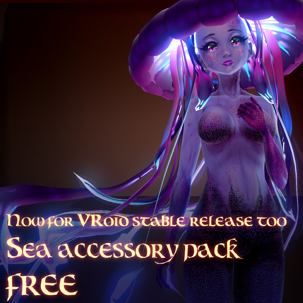FREE vroid Glowing sea themed accessory pack!