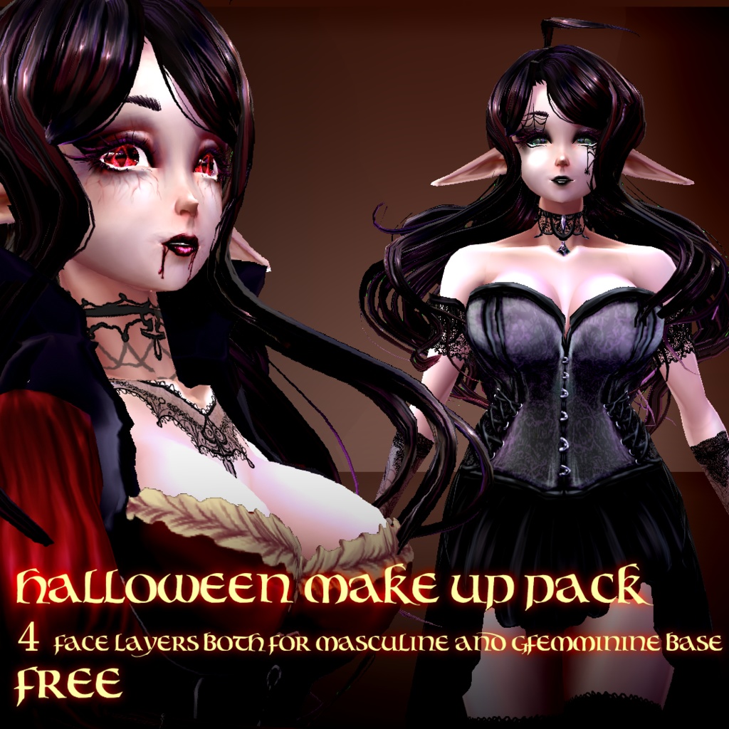 Halloween free makeup pack!(for both new and old vroid)