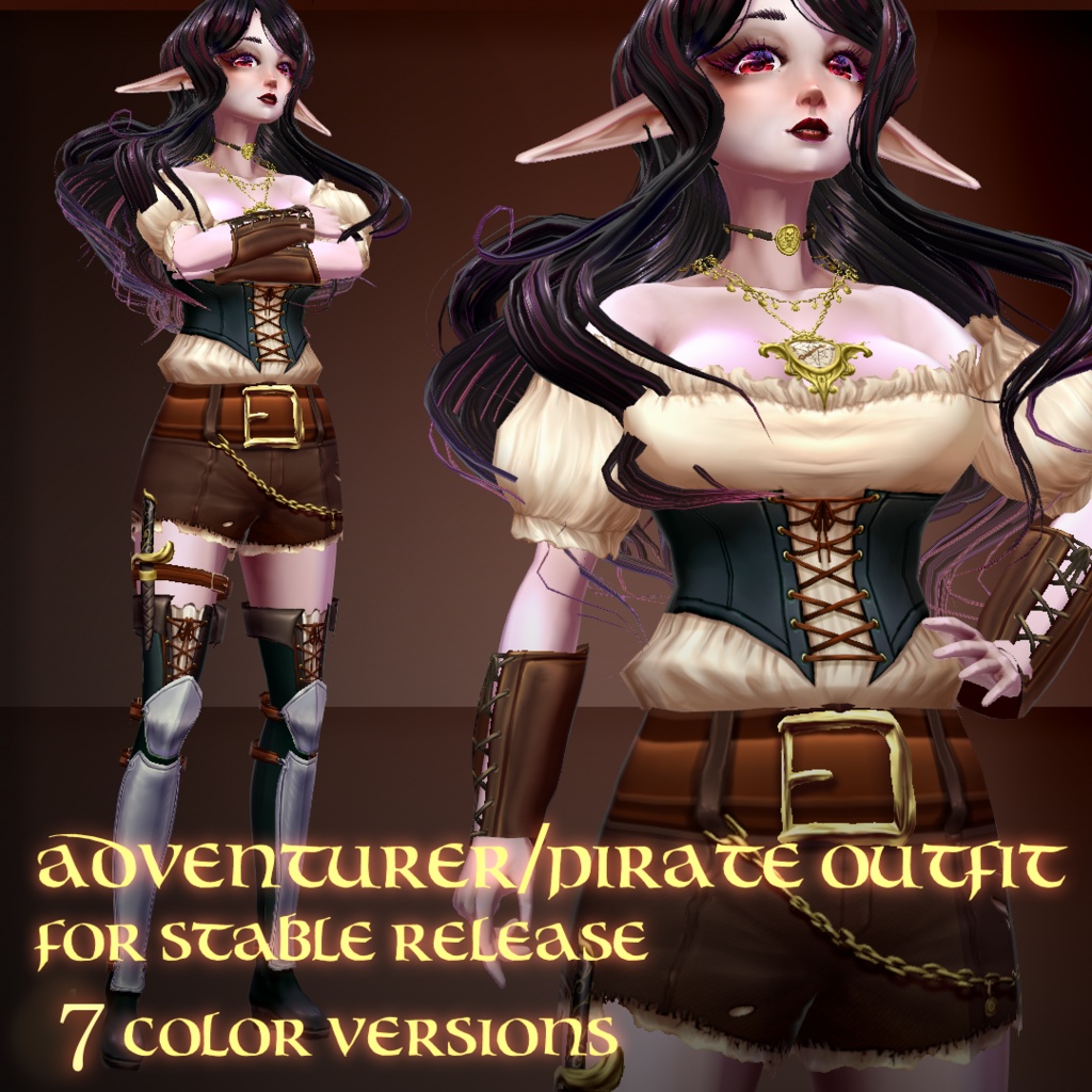 VRoid Adventurer/Pirate Outfit(for stable release)7 colors