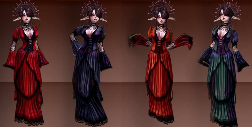 (VRoid stable)Gamblers on the grave: 4 variations +customizable psd file