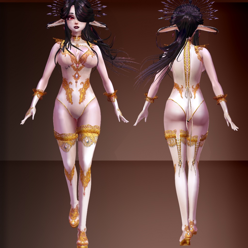(VRoid stable) Hellish Lust Outfit, 11 colors + CustomizablePSD file
