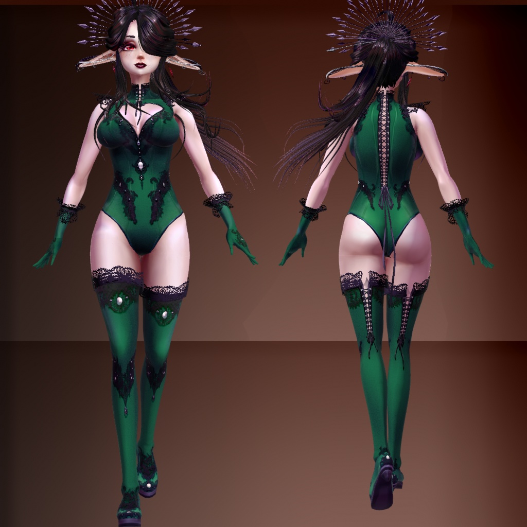 (VRoid stable) Hellish Lust Outfit, 11 colors + CustomizablePSD file