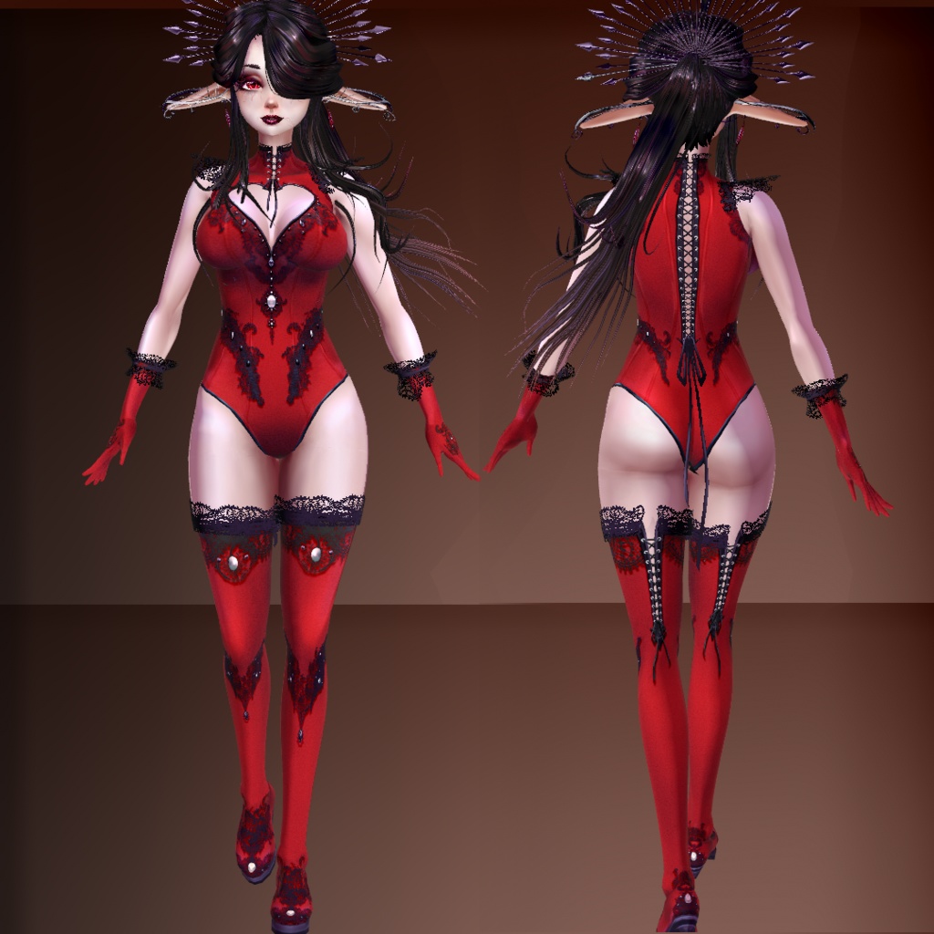 (VRoid stable) Hellish Lust Outfit, 11 colors + CustomizablePSD file