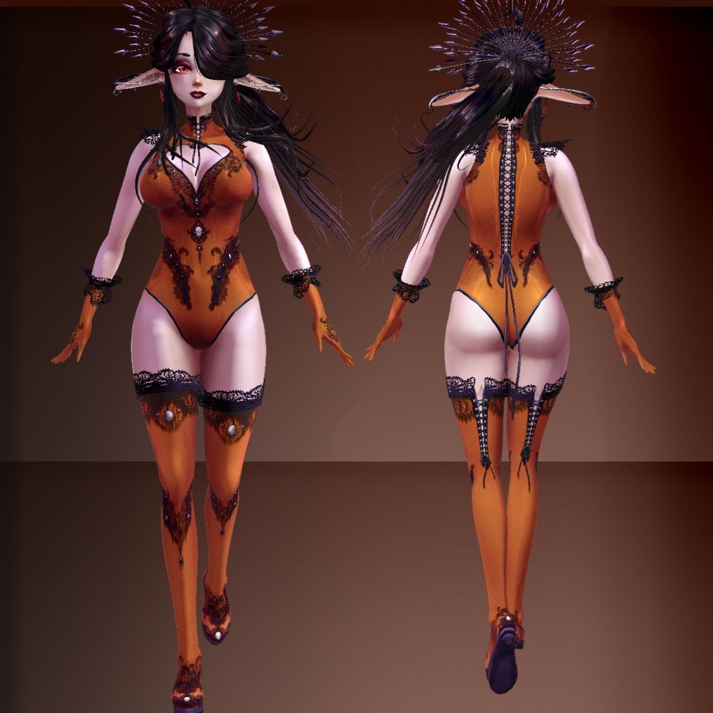 (VRoid stable) Hellish Lust Outfit, 11 colors + CustomizablePSD file