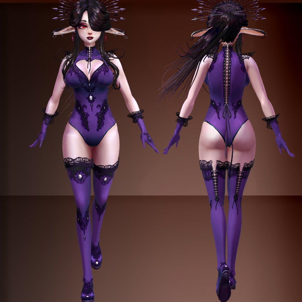 (VRoid stable) Hellish Lust Outfit, 11 colors + CustomizablePSD file