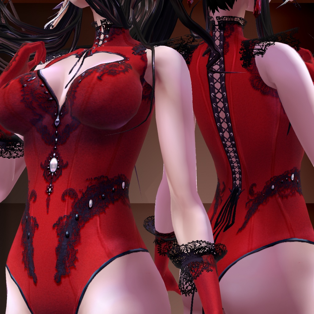 (VRoid stable) Hellish Lust Outfit, 11 colors + CustomizablePSD file