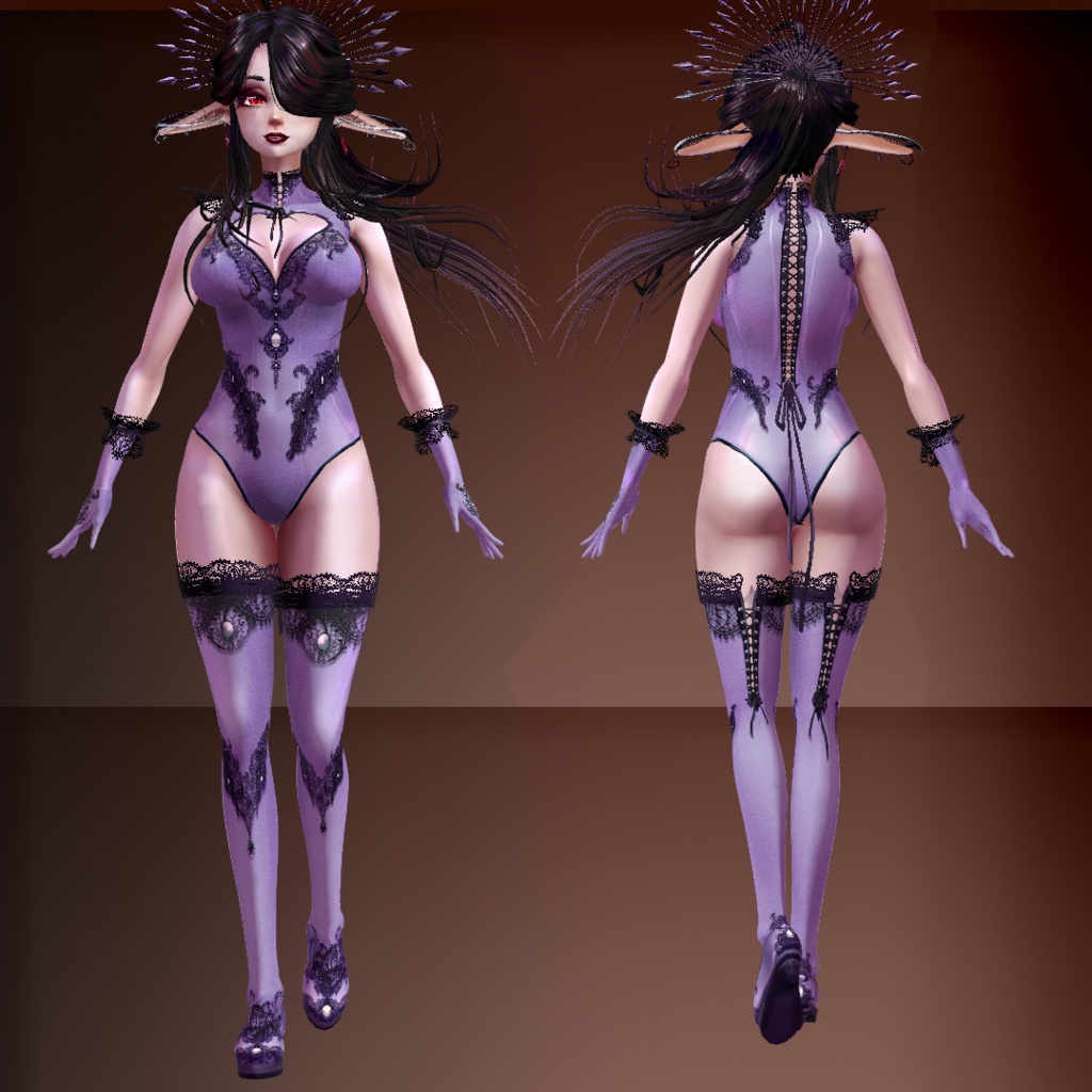 (VRoid stable) Hellish Lust Outfit, 11 colors + CustomizablePSD file