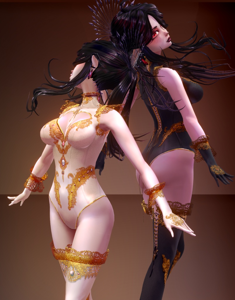 (VRoid stable) Hellish Lust Outfit, 11 colors + CustomizablePSD file