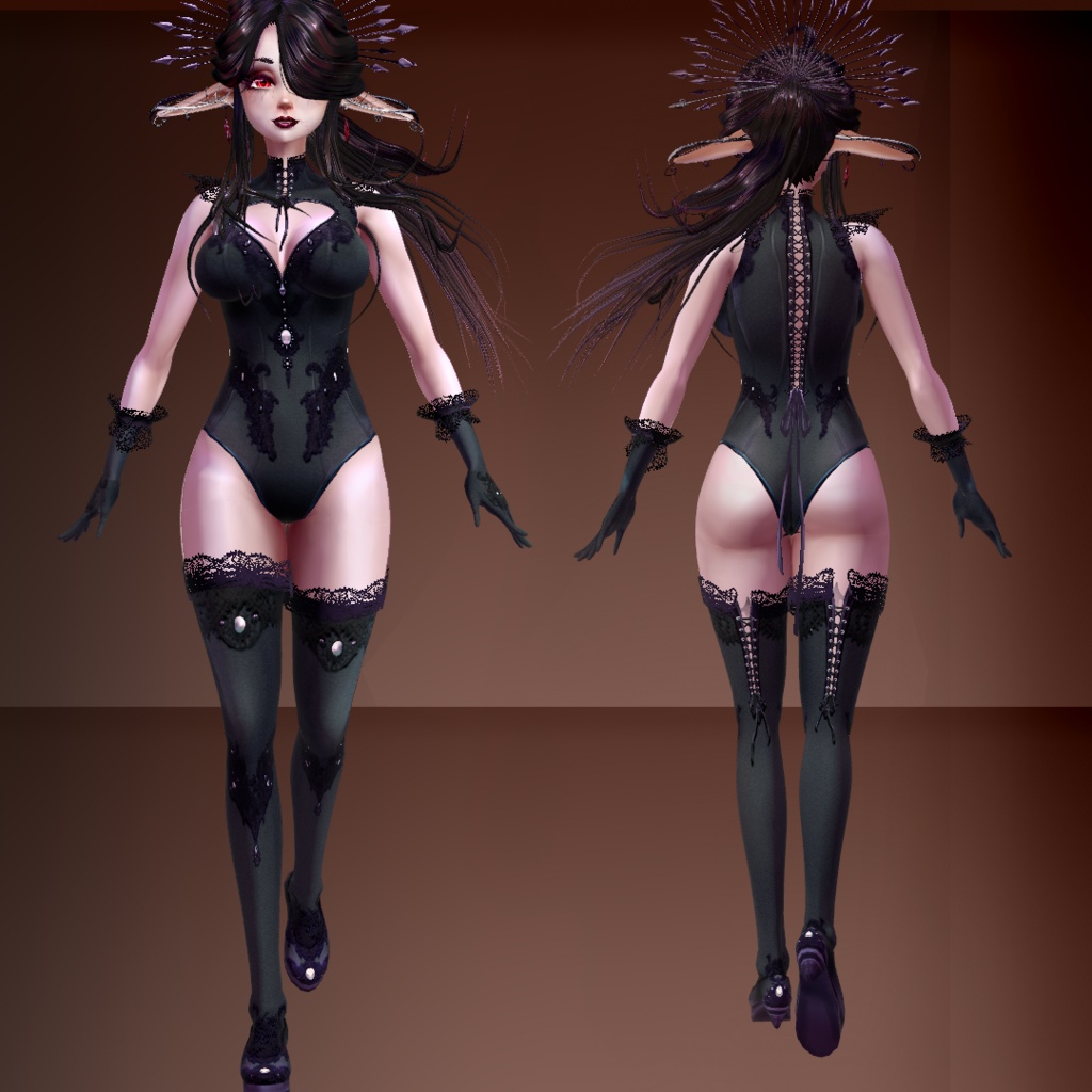 (VRoid stable) Hellish Lust Outfit, 11 colors + CustomizablePSD file