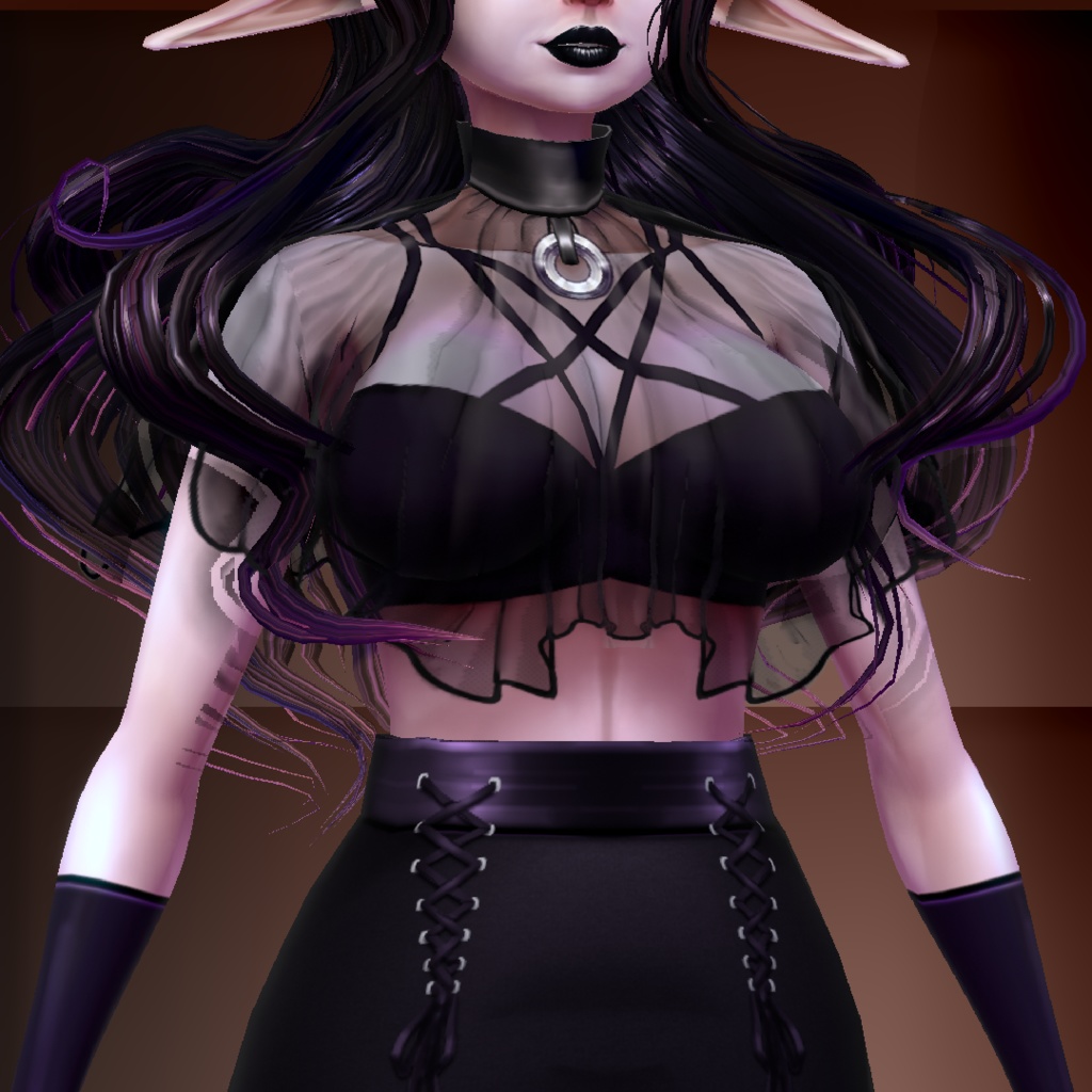 Casual vroid goth outfit for free!