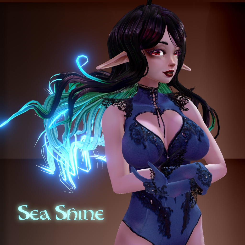 (VRoid stable) Alluring Glimmer, glowing hair texture pack FREE