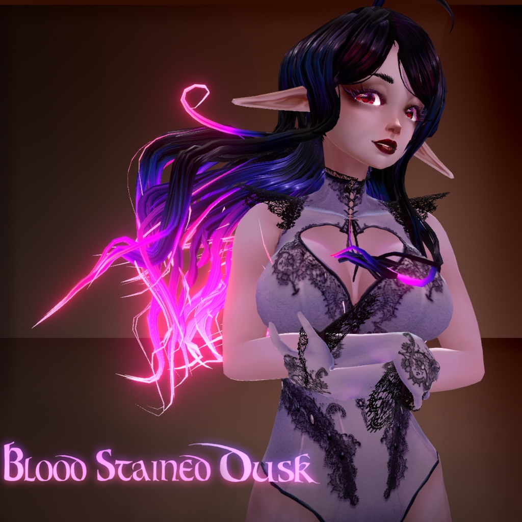 (VRoid stable) Alluring Glimmer, glowing hair texture pack FREE