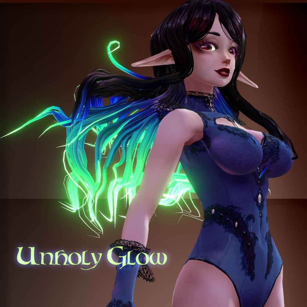 (VRoid stable) Alluring Glimmer, glowing hair texture pack FREE