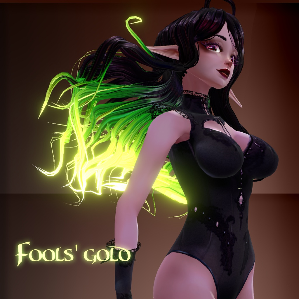 (VRoid stable) Alluring Glimmer, glowing hair texture pack FREE