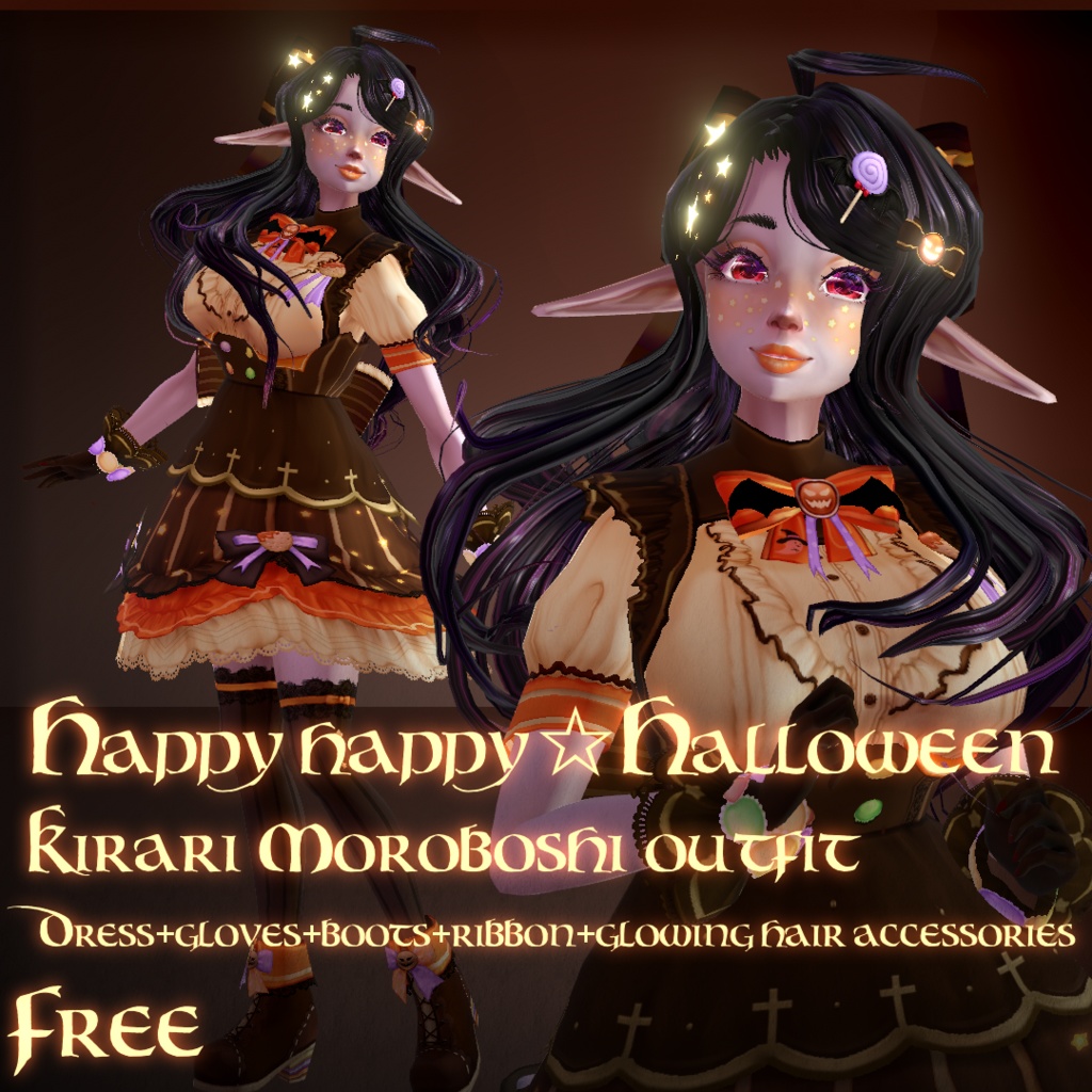 (VRoid)[Happy happy☆halloween] Kirari Moroboshi Outfit for free!