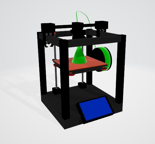 3Dモデル「3Dプリンター」fbxファイル