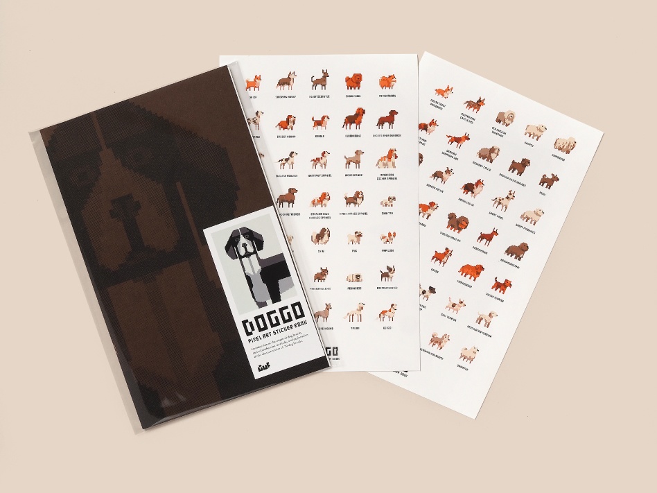 DOGGO pixel art sticker book