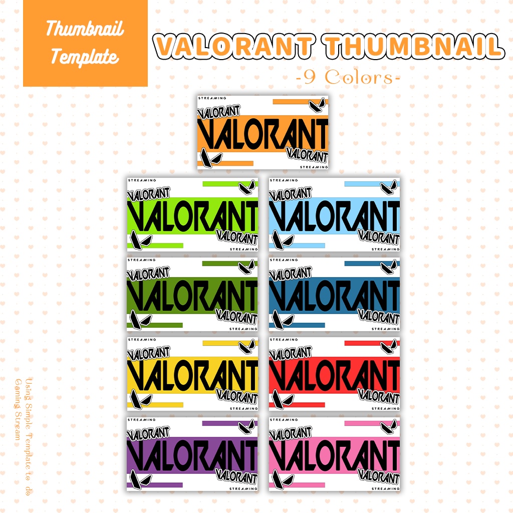 【VALORANT配信】サムネイル素材|Vtuber配信画面|9色入|PNG|