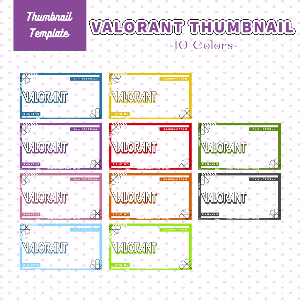 【VALORANT配信】サムネイル素材|Vtuber配信画面|10色入|PNG|