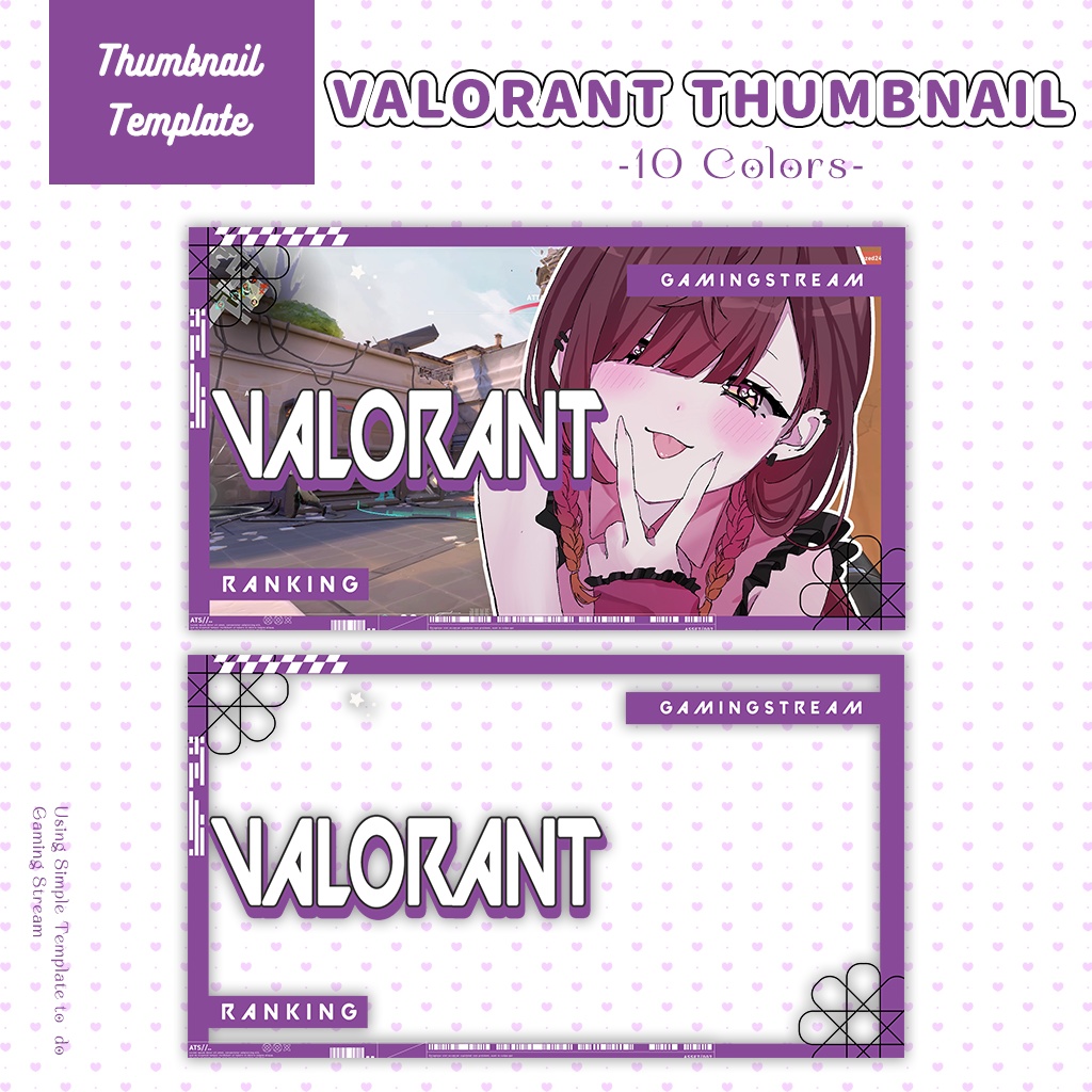 【VALORANT配信】サムネイル素材|Vtuber配信画面|10色入|PNG|
