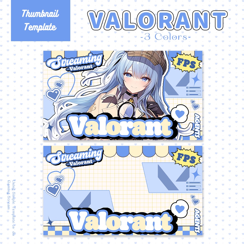 【VALORANT配信】サムネイル素材|Vtuber配信画面|9色入|PNG|