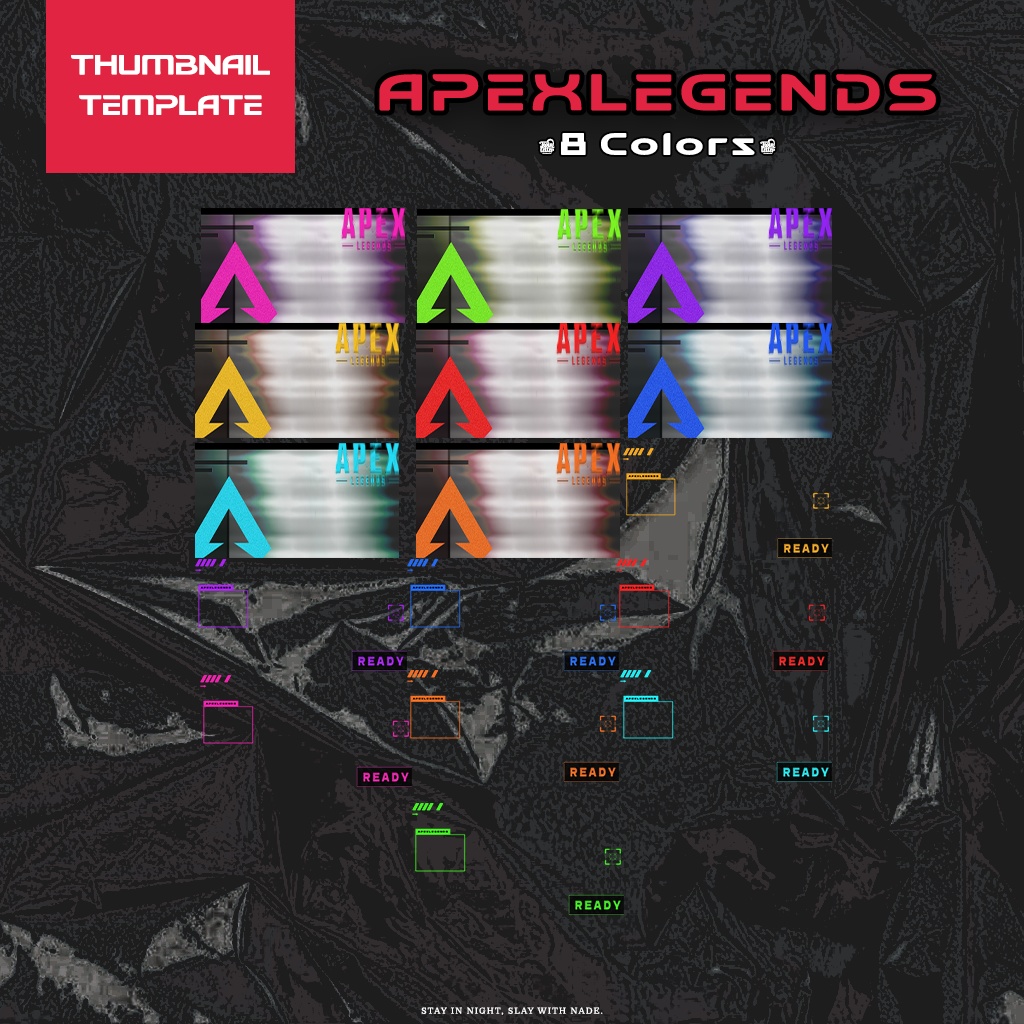 【APEX配信】サムネイル素材|Vtuber配信画面|8色入|PNG|