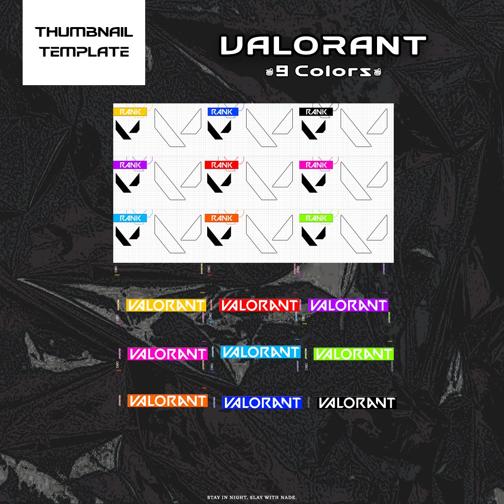 【VALORANT配信】サムネイル素材|Vtuber配信画面|9色入|PNG|