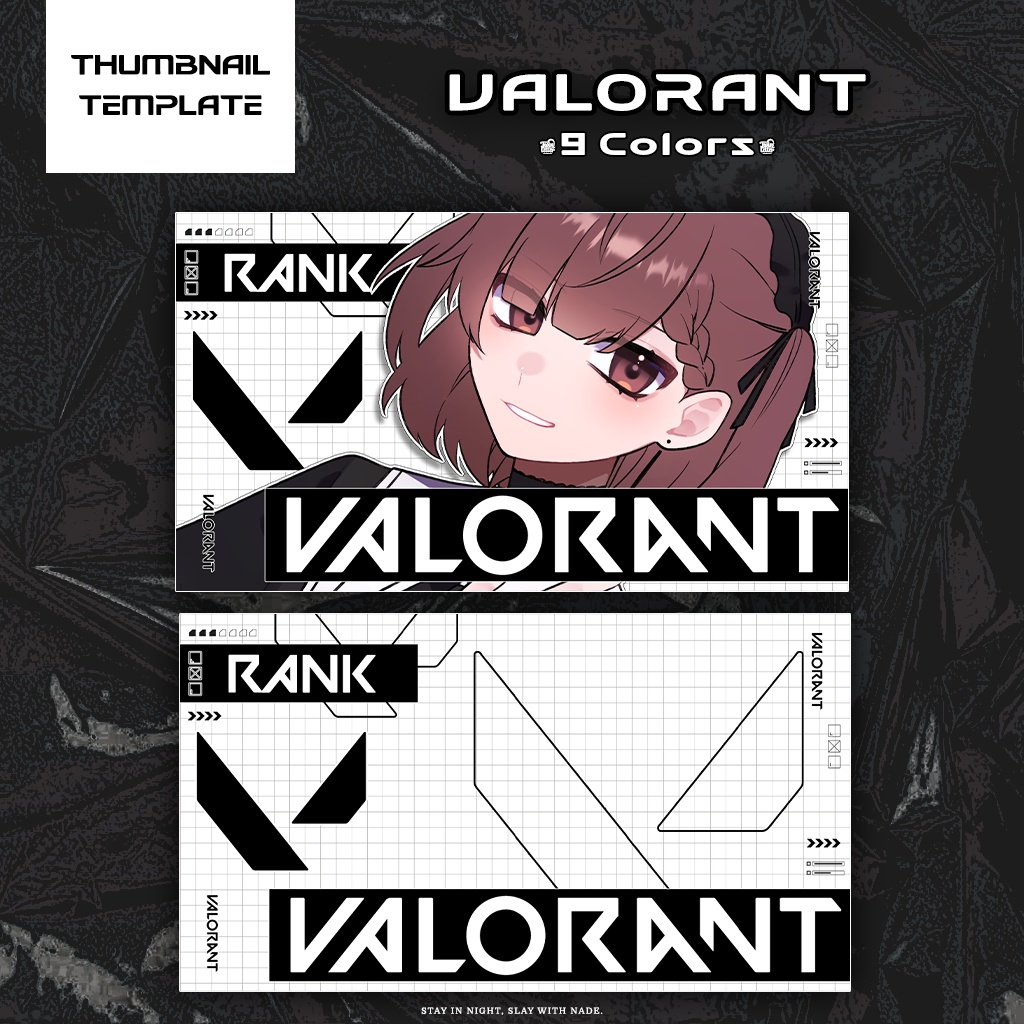 【VALORANT配信】サムネイル素材|Vtuber配信画面|9色入|PNG|