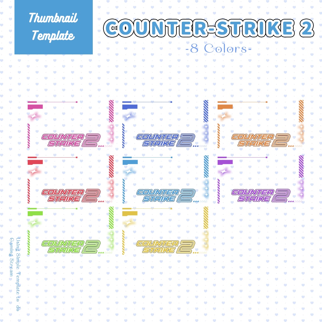 【 CS2 | Counter-Strike 2 配信】サムネイル素材|Vtuber配信画面|8色入|PNG|