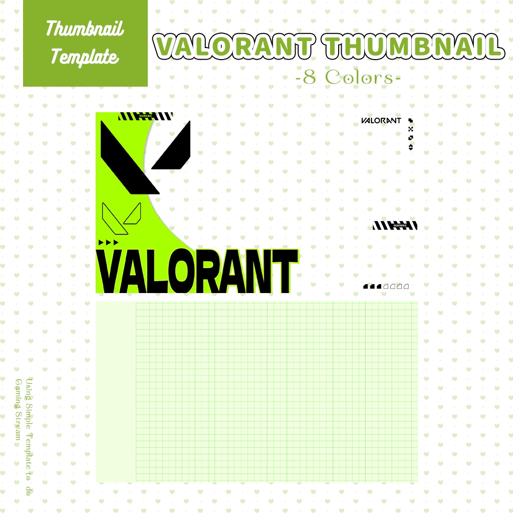 【VALORANT配信】サムネイル素材|Vtuber配信画面|8色入|PNG|