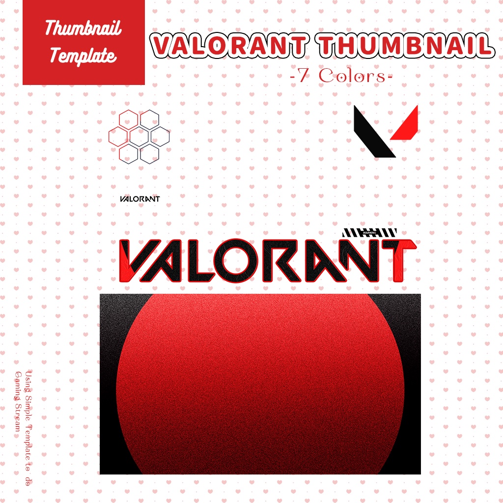 【VALORANT配信】サムネイル素材|Vtuber配信画面|7色入|PNG|