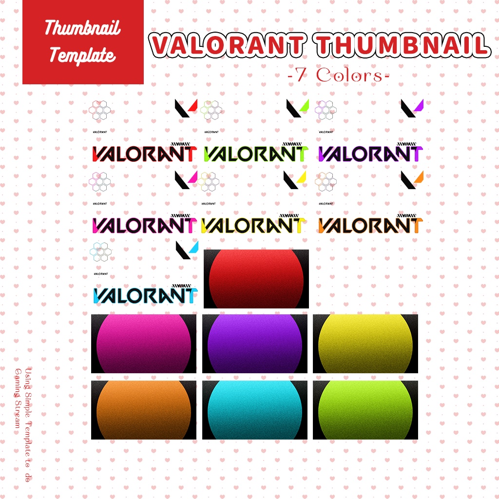 【VALORANT配信】サムネイル素材|Vtuber配信画面|7色入|PNG|