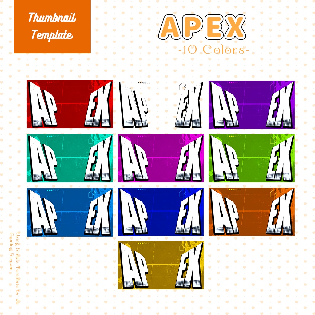 【APEX配信】サムネイル素材|Vtuber配信画面|10色入|PNG|
