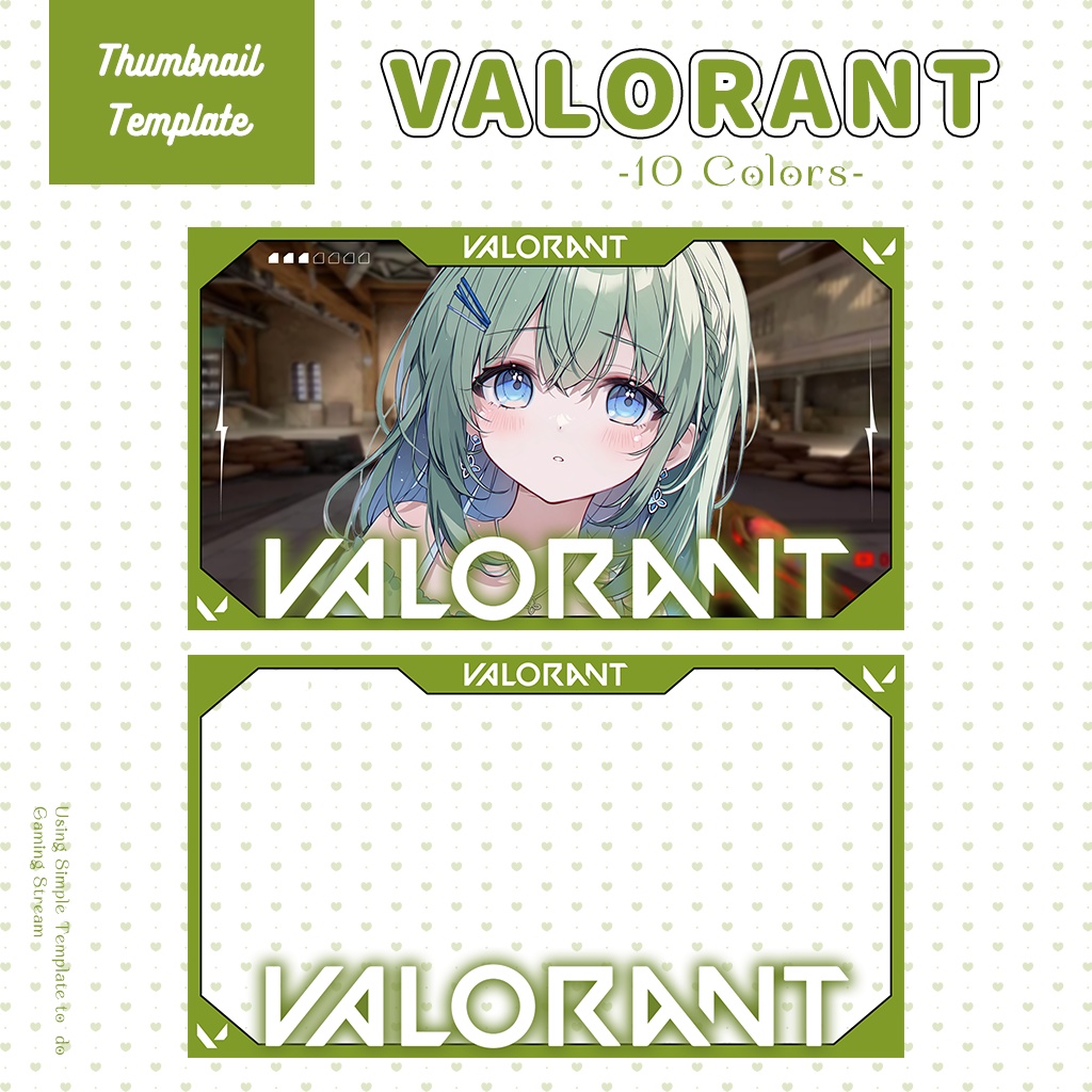 【VALORANT配信】サムネイル素材|Vtuber配信画面|10色入|PNG|