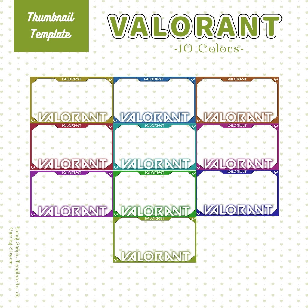 【VALORANT配信】サムネイル素材|Vtuber配信画面|10色入|PNG|